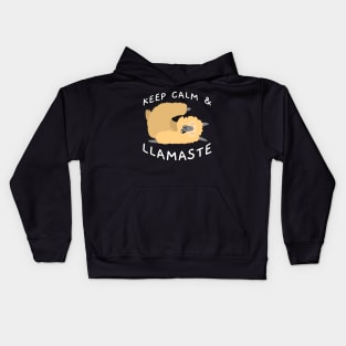 Keep Calm And Llamaste Pose 3 Kids Hoodie